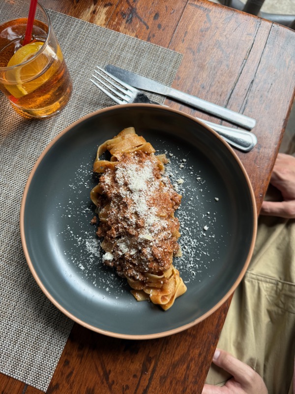 Handmade pappardelle al ragù at Arco Cafe
